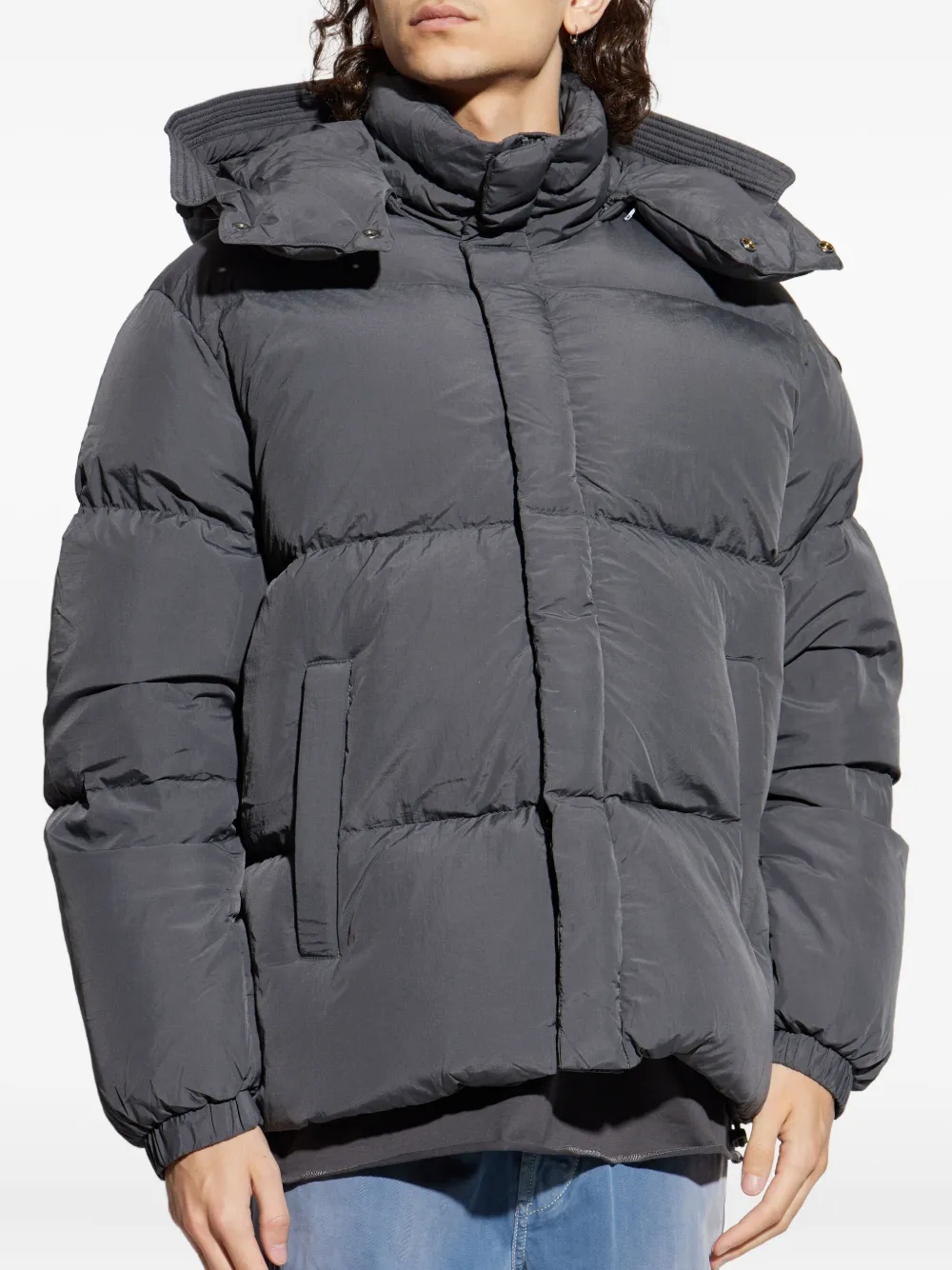 Diesel W-Rolfys donsjack met capuchon Grijs