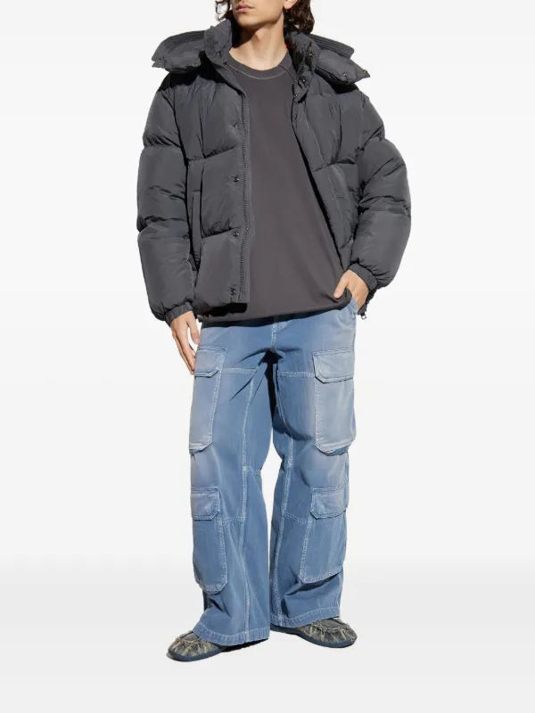 Diesel W-Rolfys Hooded Puffer Jacket | Grey | FARFETCH