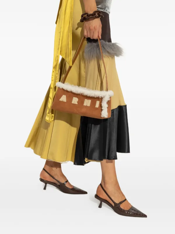 Marni ムートンスタイル ショルダーバッグ | ブラウン | FARFETCH JP Marni ムートンスタイル ショルダーバッグ | ブラウン | FARFETCH JP