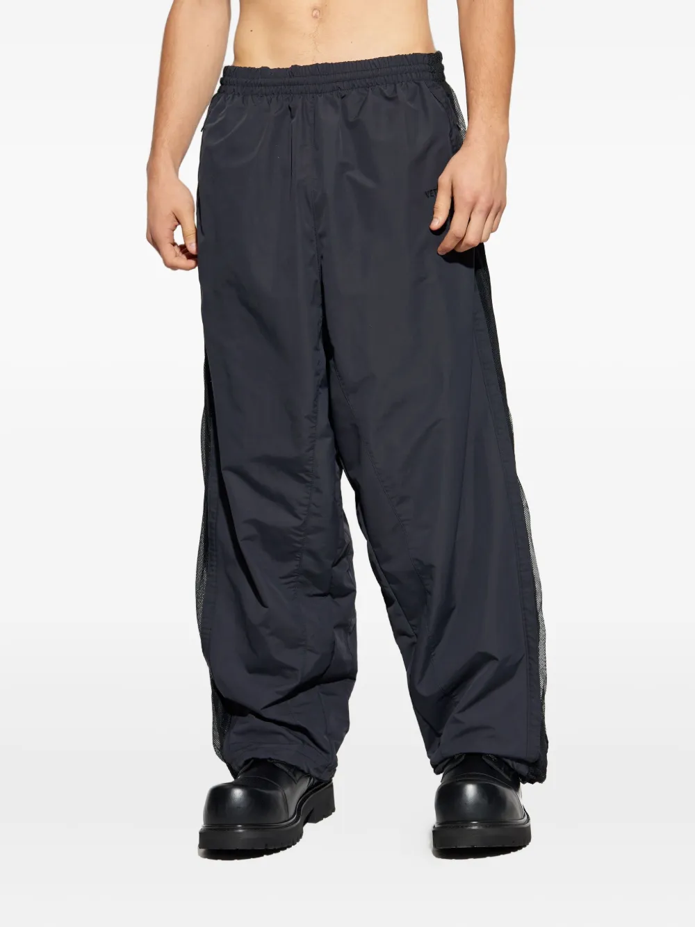 Vetements Mesh-panel Trousers In Animal Print