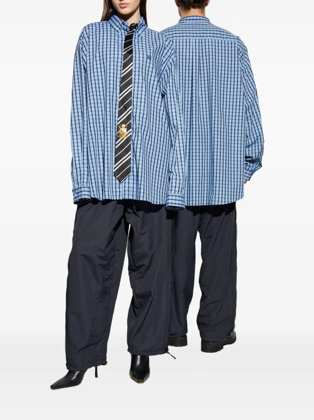 VETEMENTS Broek met mesh vlak Zwart