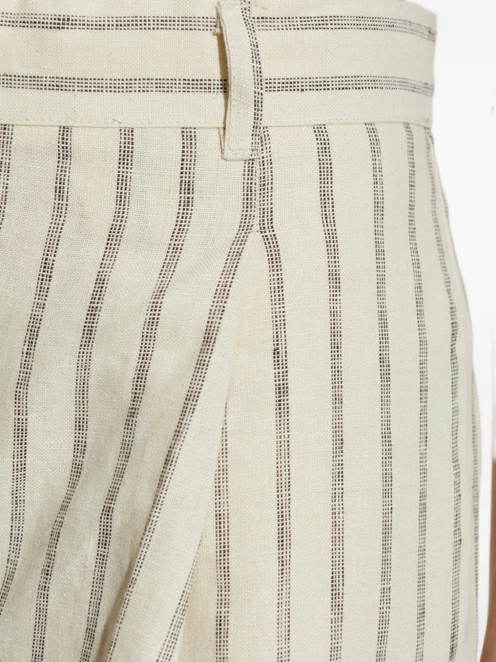 Posse Plooibroek met krijtstreep Beige