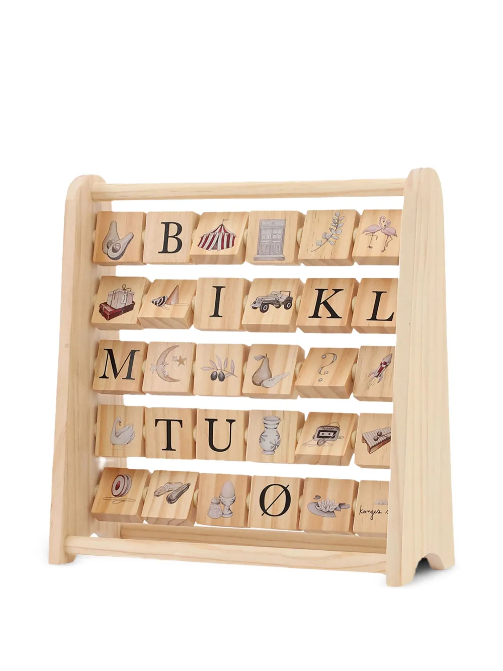 Konges Sløjd alphabet-illustration wooden toy | Neutrals | Image 1