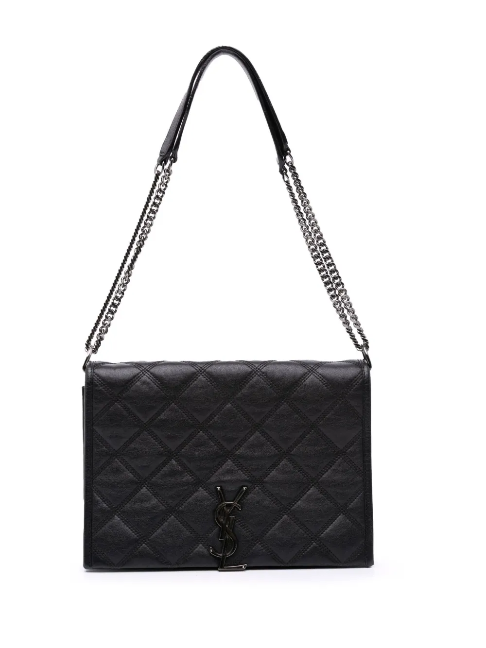 Saint Laurent Pre-Owned 2021 Mini Quilted Lambskin Becky Chain shoulder bag | Black | Image 1