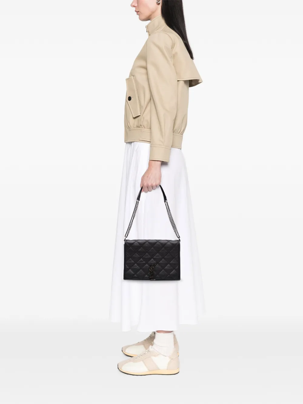 Saint Laurent Pre-Owned 2021 Mini Quilted Lambskin Becky Chain shoulder bag | Pre-Owned | Image 2