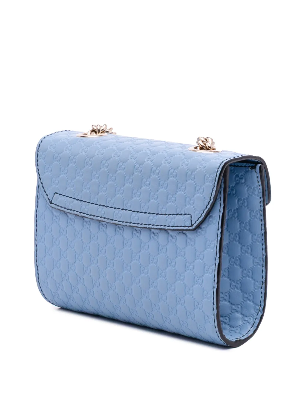 Pre-owned Gucci 2016-2025 Mini Microssima Emily Crossbody Bag In Blue