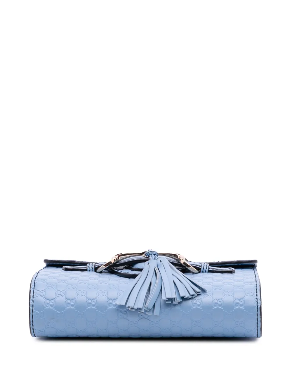 Pre-owned Gucci 2016-2025 Mini Microssima Emily Crossbody Bag In Blue