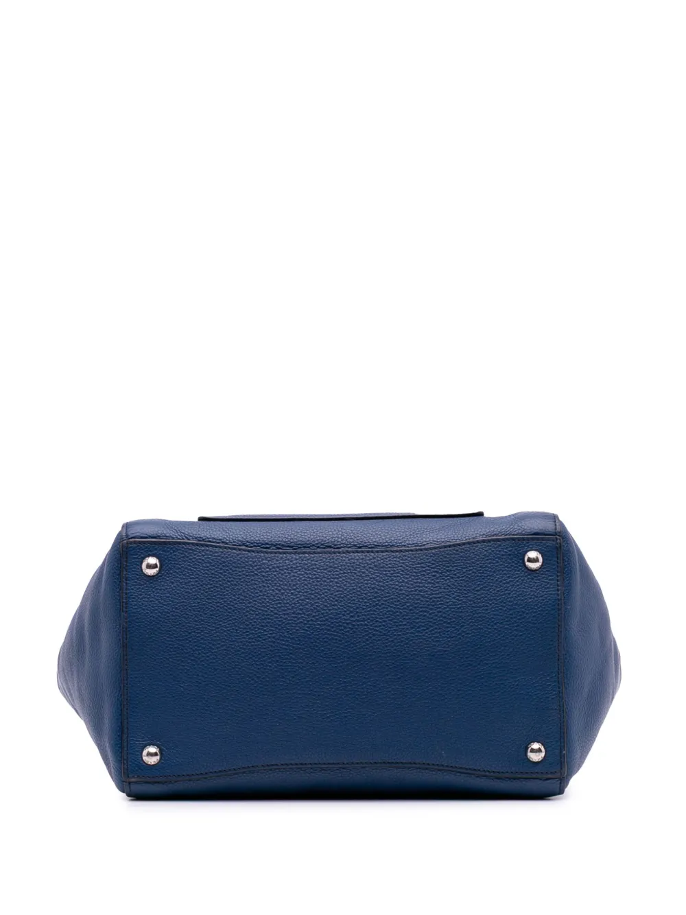Pre-owned Prada 2000-2025 Vitello Phenix Shopping Tote Satchel In Blue