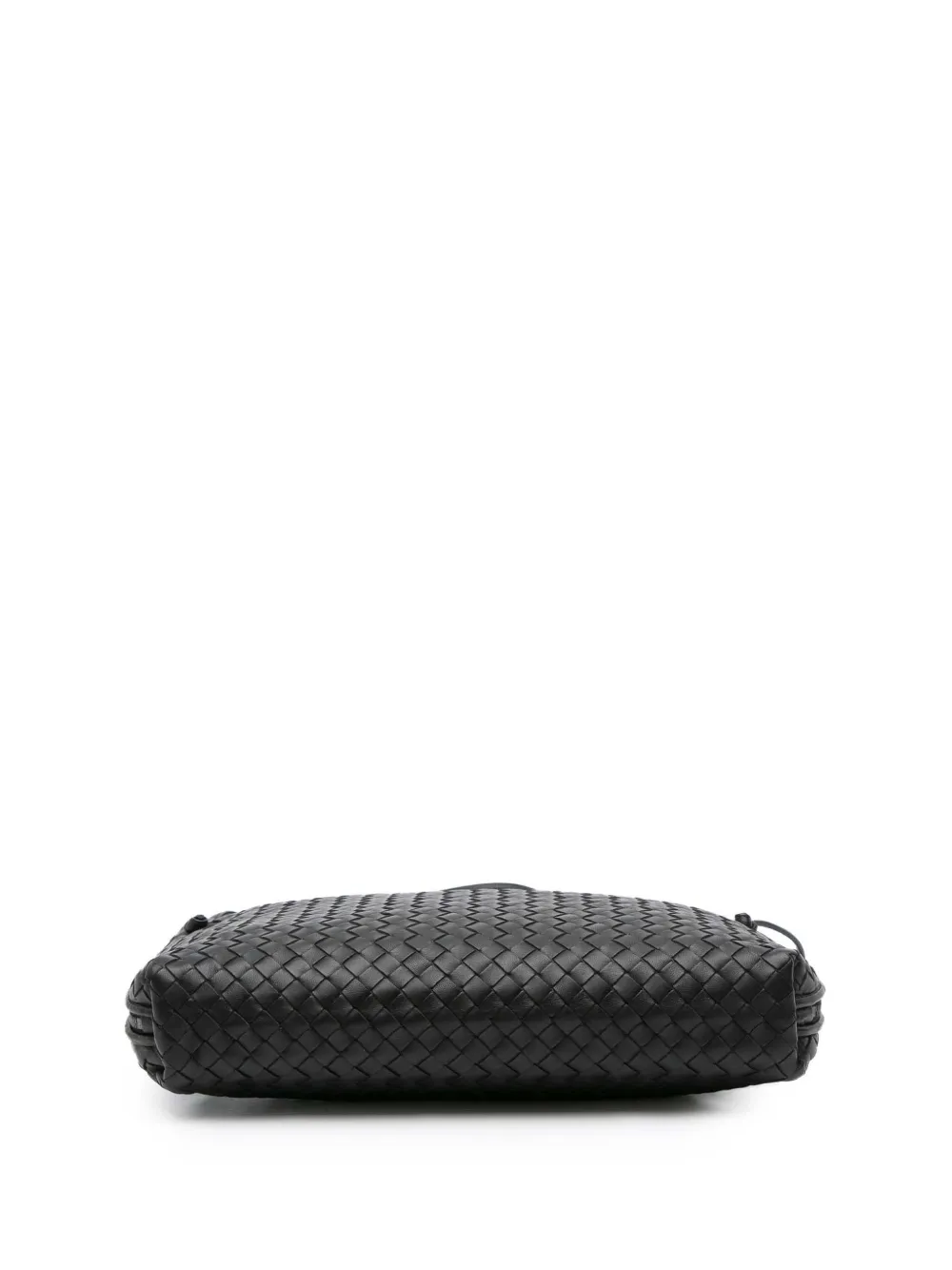 Pre-owned Bottega Veneta 2012-2025 Large Nappa Intrecciato Nodini Crossbody Bag In Black