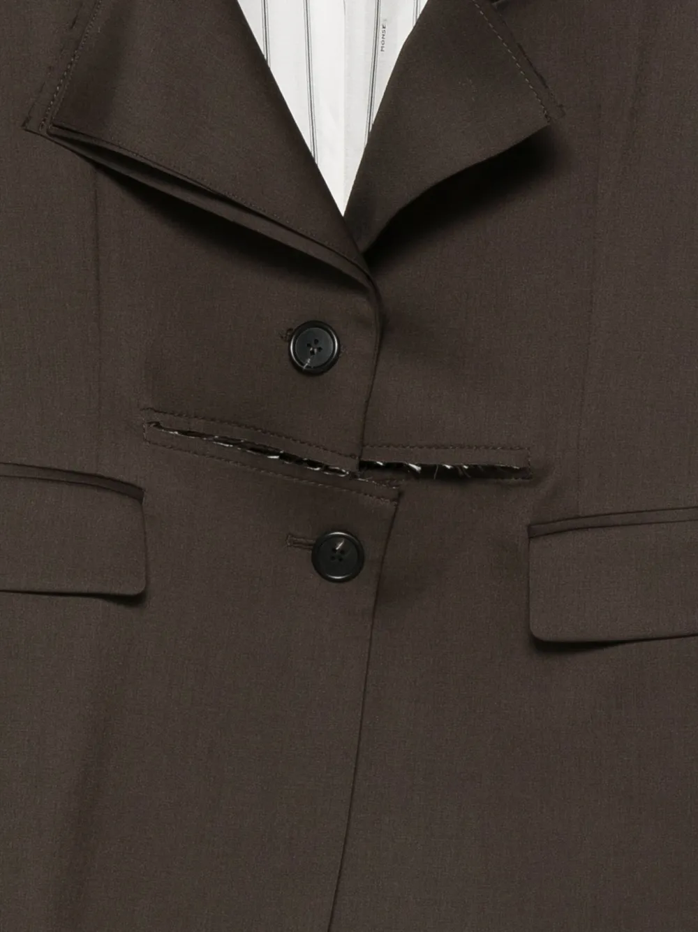 Monse Asymmetrical-lapel Buttoned Jacket In Brown