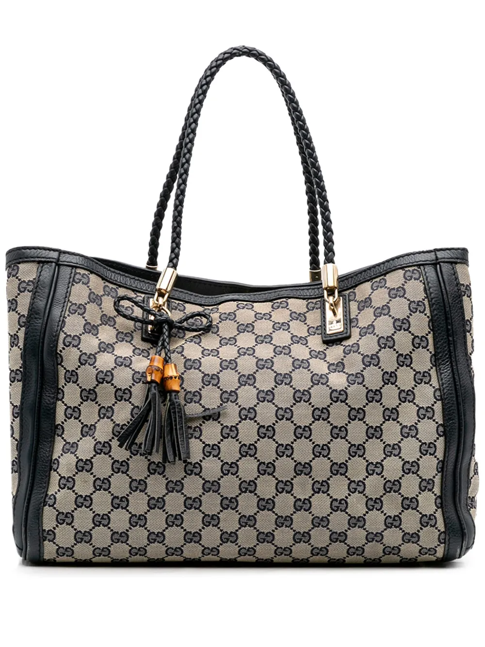 Gucci Pre-Owned 2016-2025 ミディアム GGキャンバス ベラ トートバッグ - ブルー Gucci Pre-Owned 2016-2025 ミディアム GGキャンバス ベラ トートバッグ - ブルー