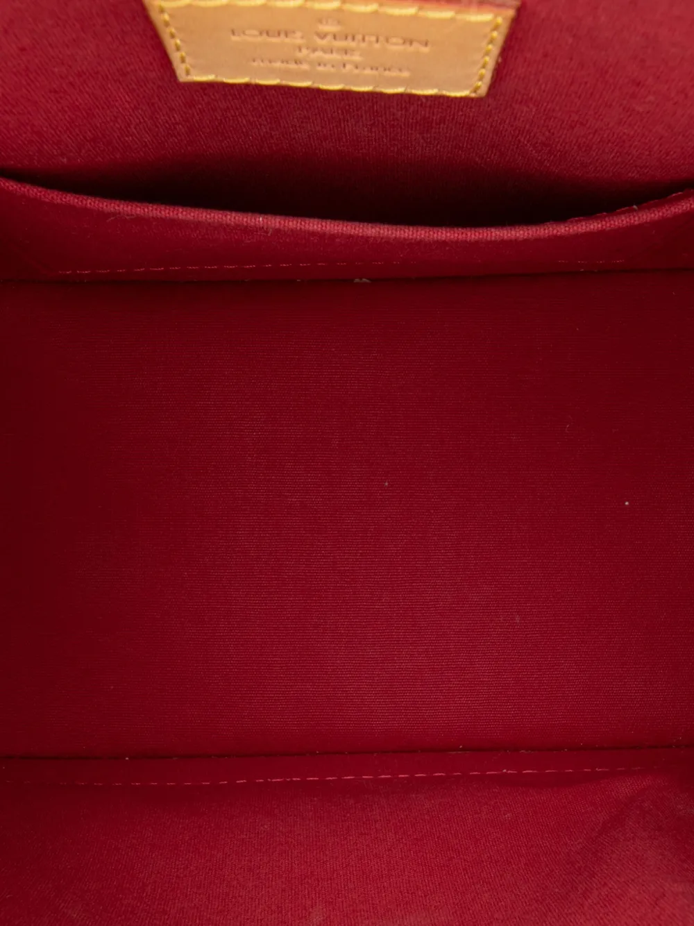 Pre-owned Louis Vuitton 2012 Monogram Vernis Alma Bb Satchel In Red