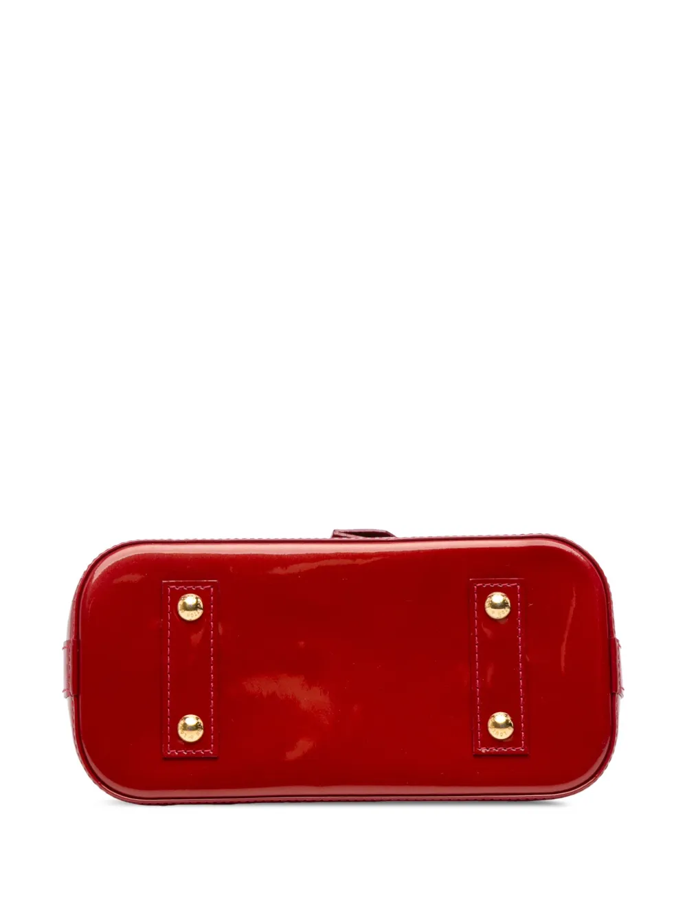 Pre-owned Louis Vuitton 2012 Monogram Vernis Alma Bb Satchel In Red