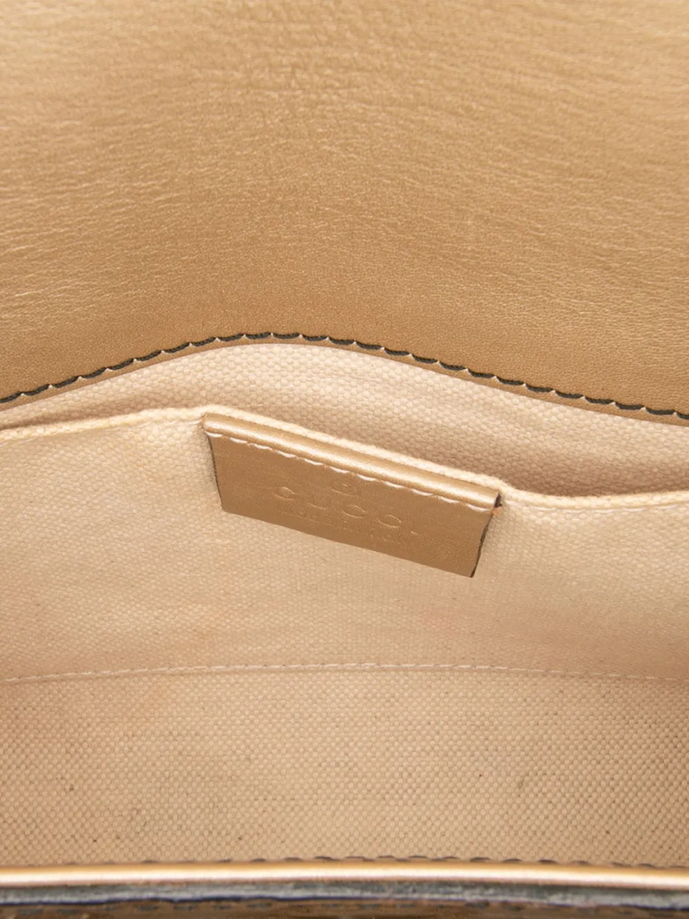 Pre-owned Gucci 2016-2025 Small Ssima Emily Crossbody Bag In Gold