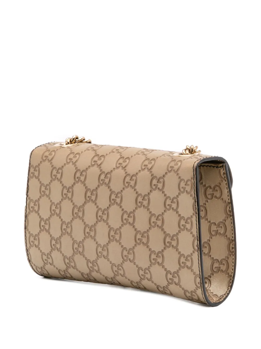 Pre-owned Gucci 2016-2025 Small Ssima Emily Crossbody Bag In Gold