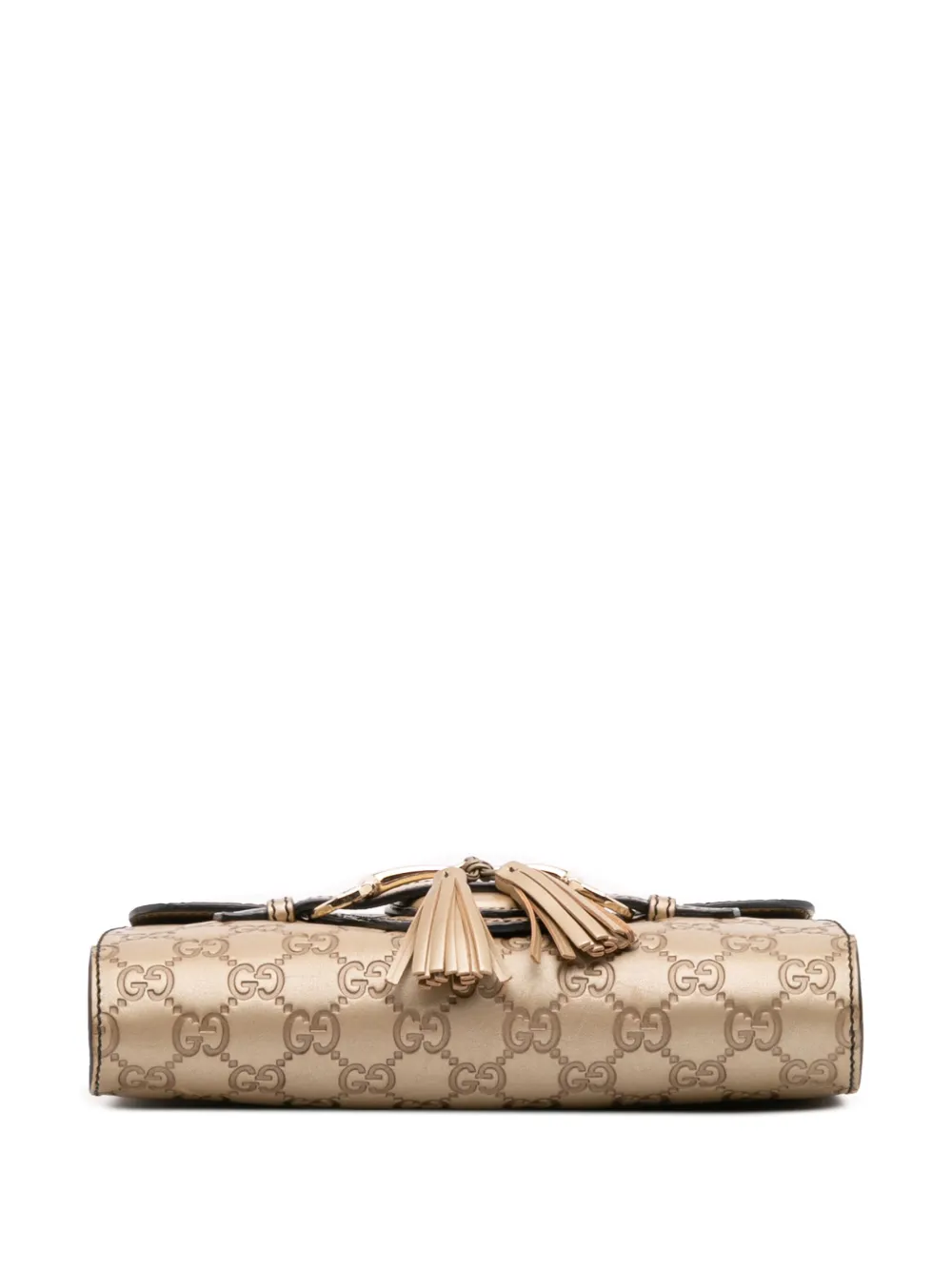 Pre-owned Gucci 2016-2025 Small Ssima Emily Crossbody Bag In Gold