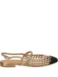 Chantal woven-effect slingback flat pumps - Neutrals