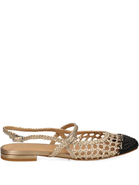 Chantal woven-effect slingback flat pumps 