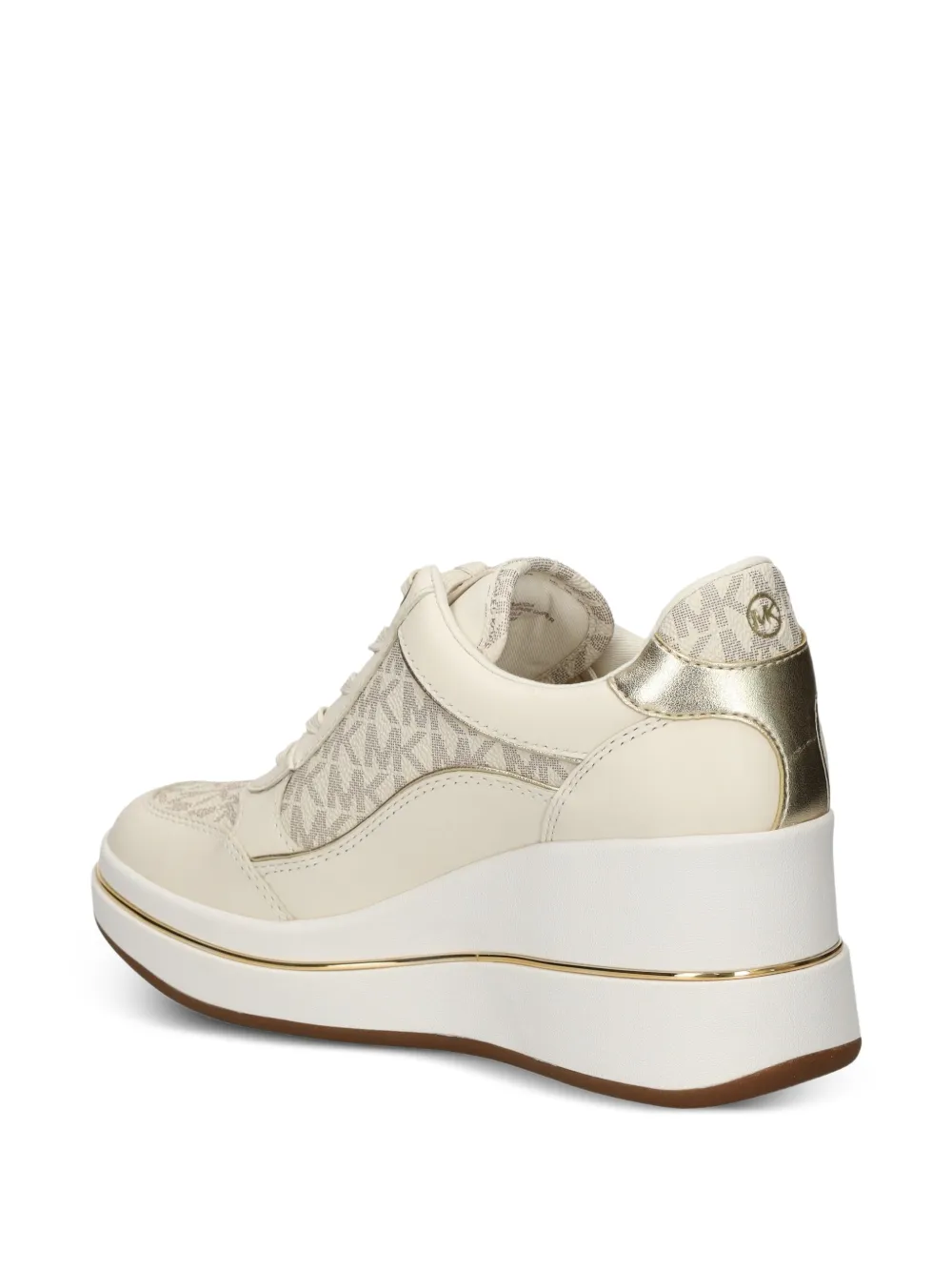 Michael Kors monogram-pattern wedge sneakers White