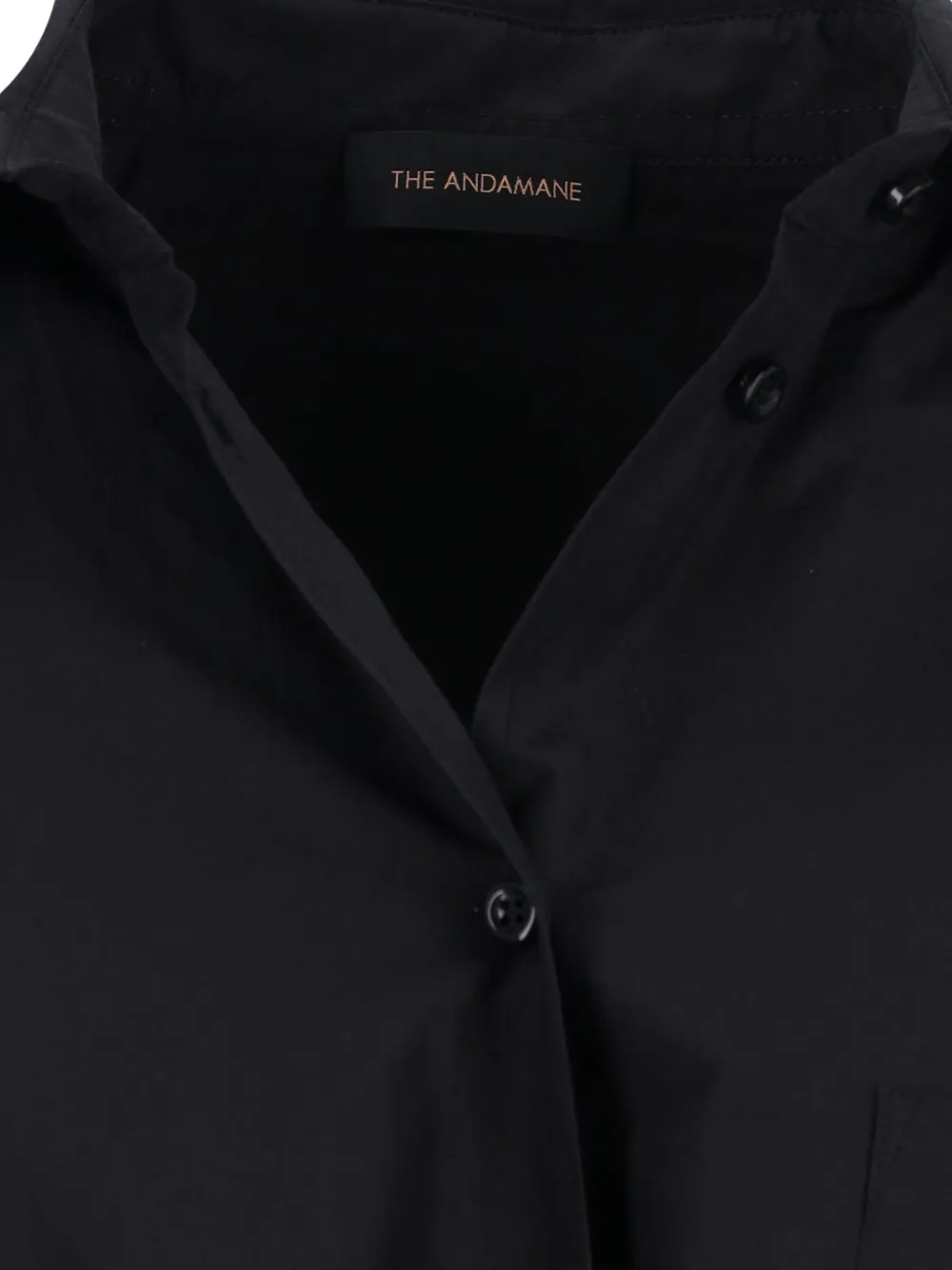 The Andamane Structured Collar Long Sleeves Chest Pocket In Black