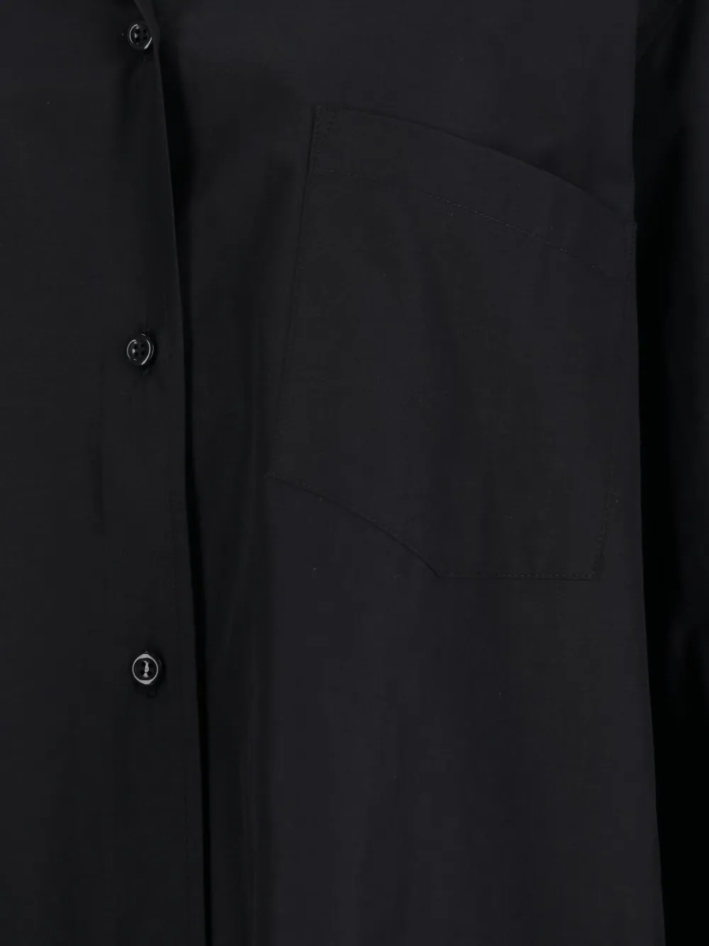 The Andamane Structured Collar Long Sleeves Chest Pocket In Black