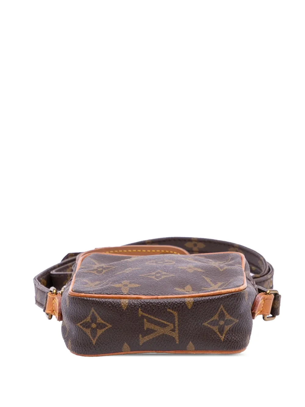 Pre-owned Louis Vuitton 1989 Monogram Mini Danube Crossbody Bag In Brown