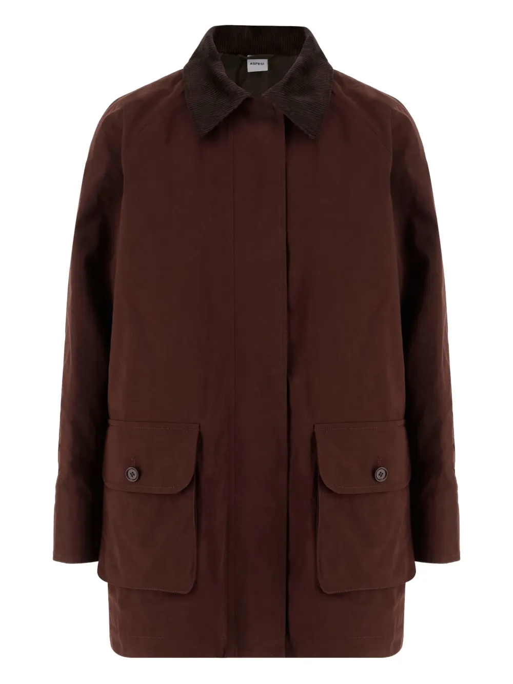 ASPESI contrast-collar patch-pocket coat | Brown | Image 1