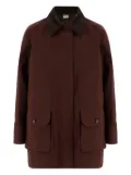 ASPESI contrast-collar patch-pocket coat - Brown