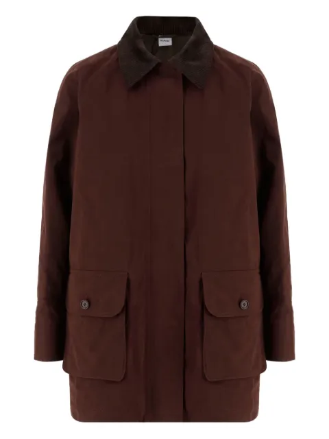 ASPESI contrast-collar patch-pocket coat