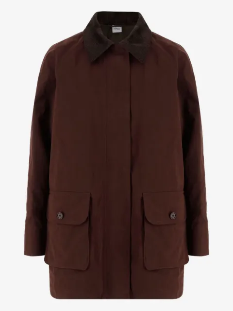 ASPESI contrast-collar patch-pocket coat
