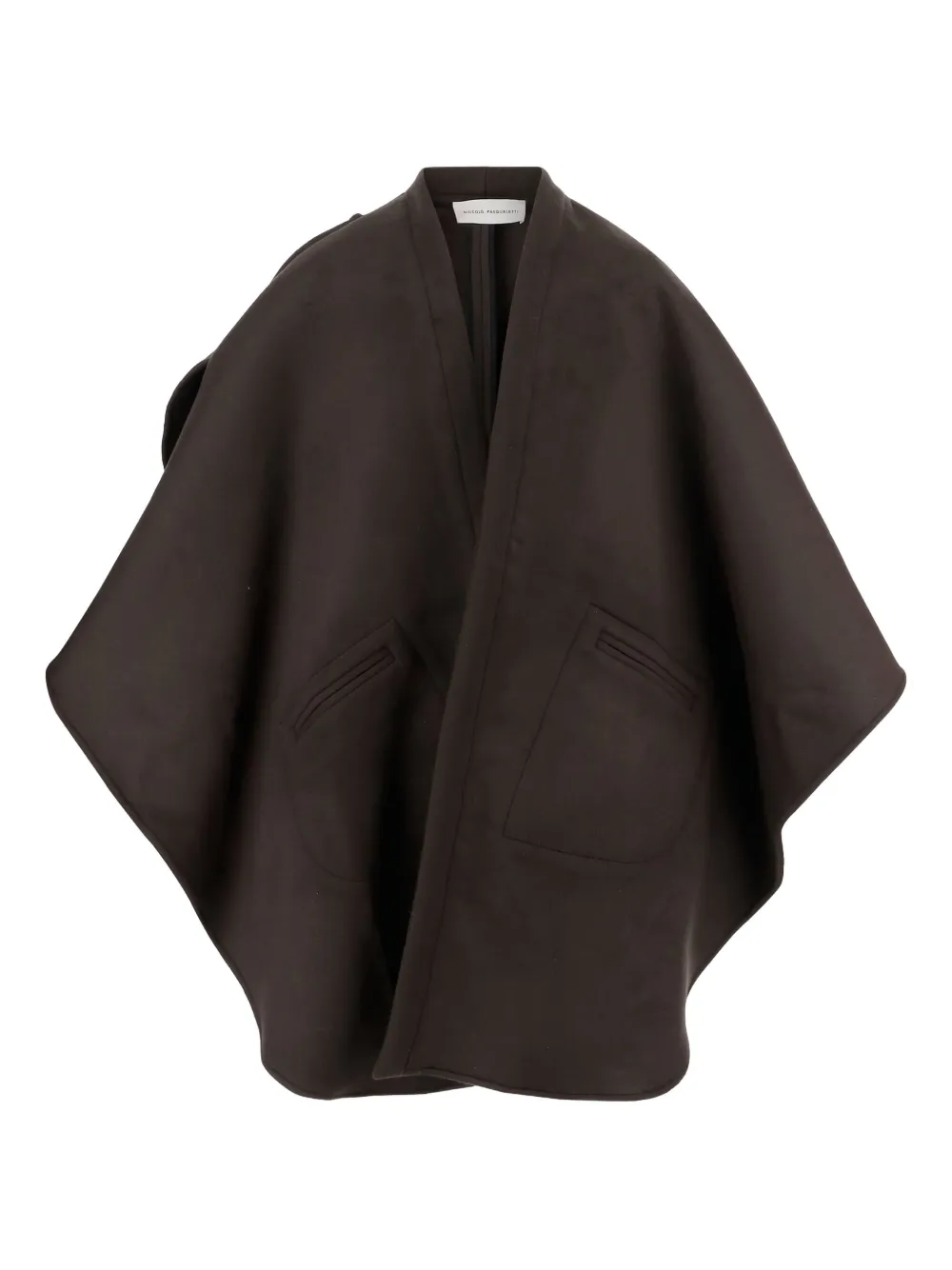 Niccolò Pasqualetti ruffled-detailing cape | Brown | Image 1