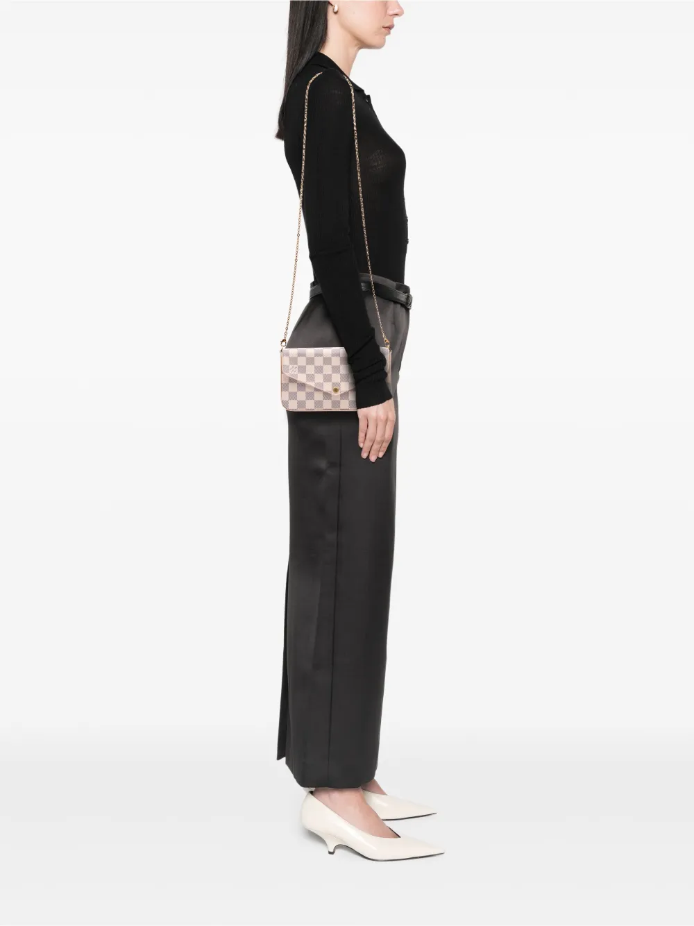 Louis Vuitton Pre-Owned 2018 Damier Azur Pochette Felicie crossbody bag | Pre-Owned | Image 2