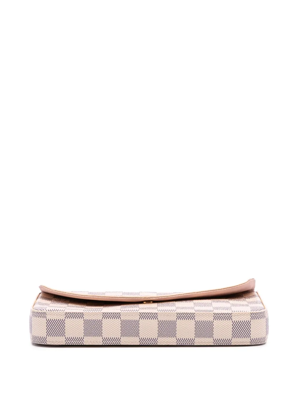 Pre-owned Louis Vuitton 2018 Damier Azur Pochette Felicie Crossbody Bag In White
