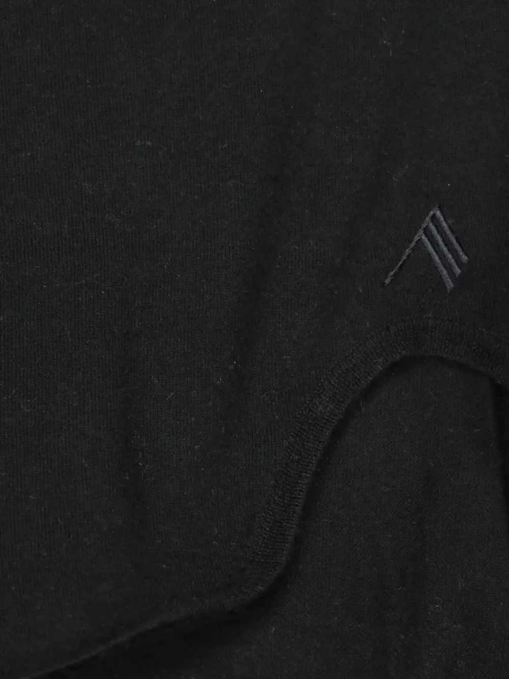 The Attico Asymmetrische mini-jurk met V-hals Zwart