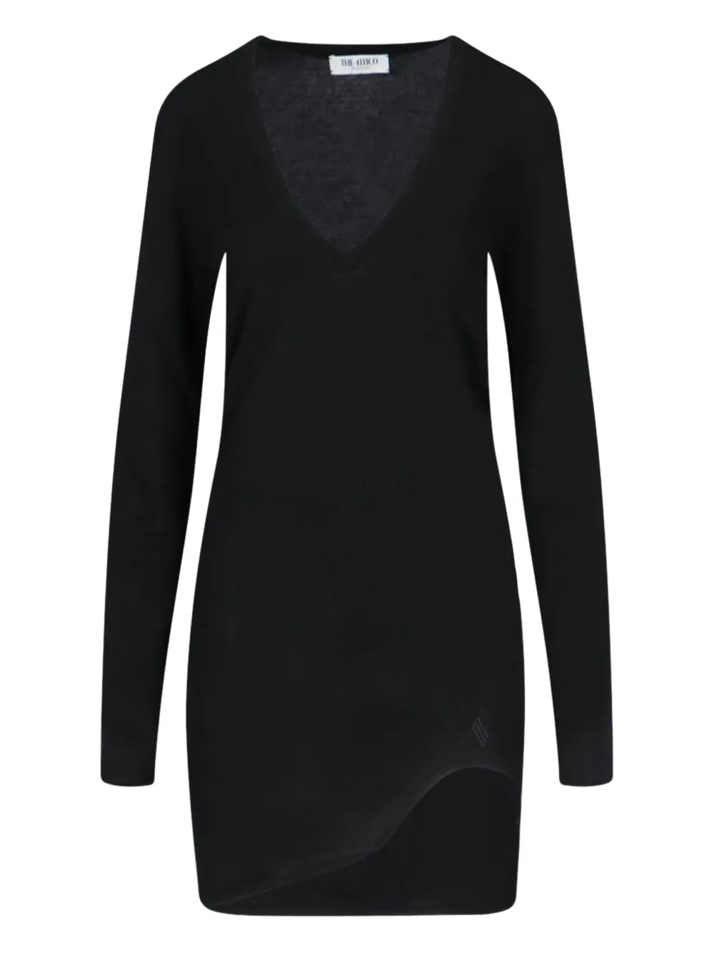 The Attico asymmetric V-neck mini dress | Black | Image 1
