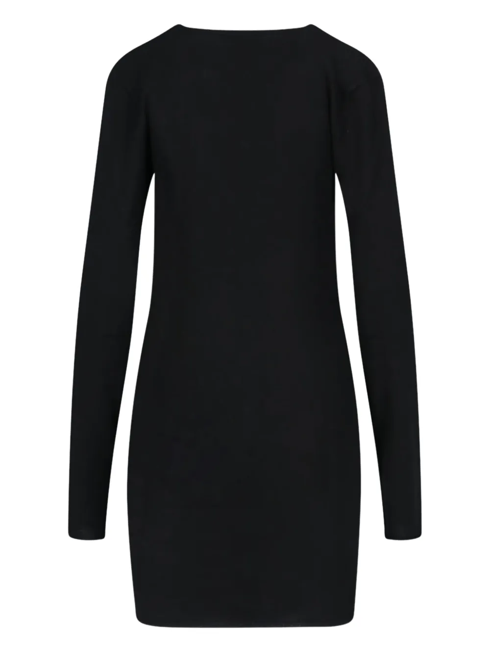 The Attico Asymmetrische mini-jurk met V-hals - Zwart