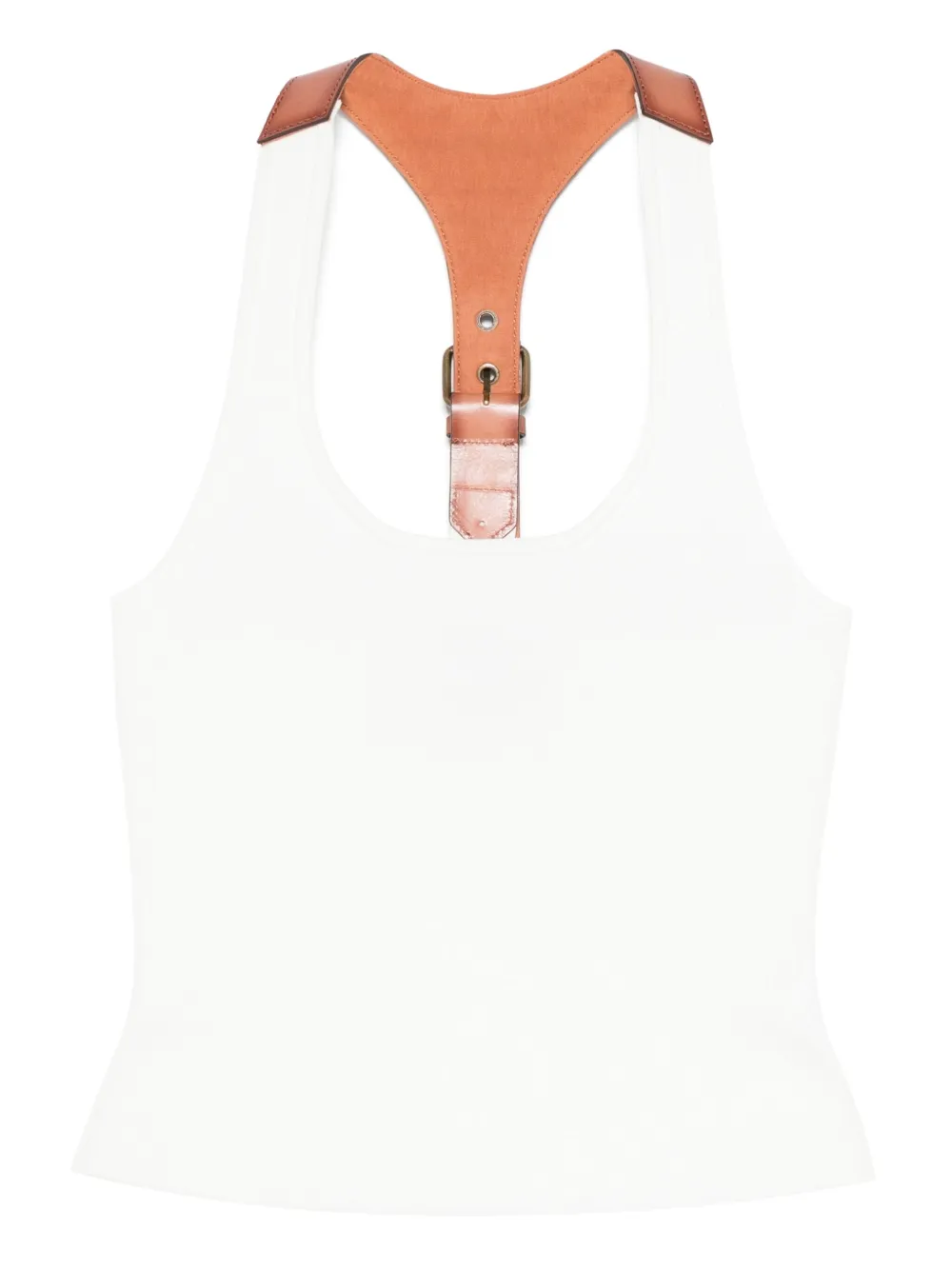 Monse leather-strap top - ホワイト Monse leather-strap top - ホワイト