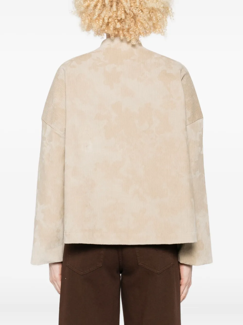 Why Ci Floral-print Corduroy Jacket In Neutral