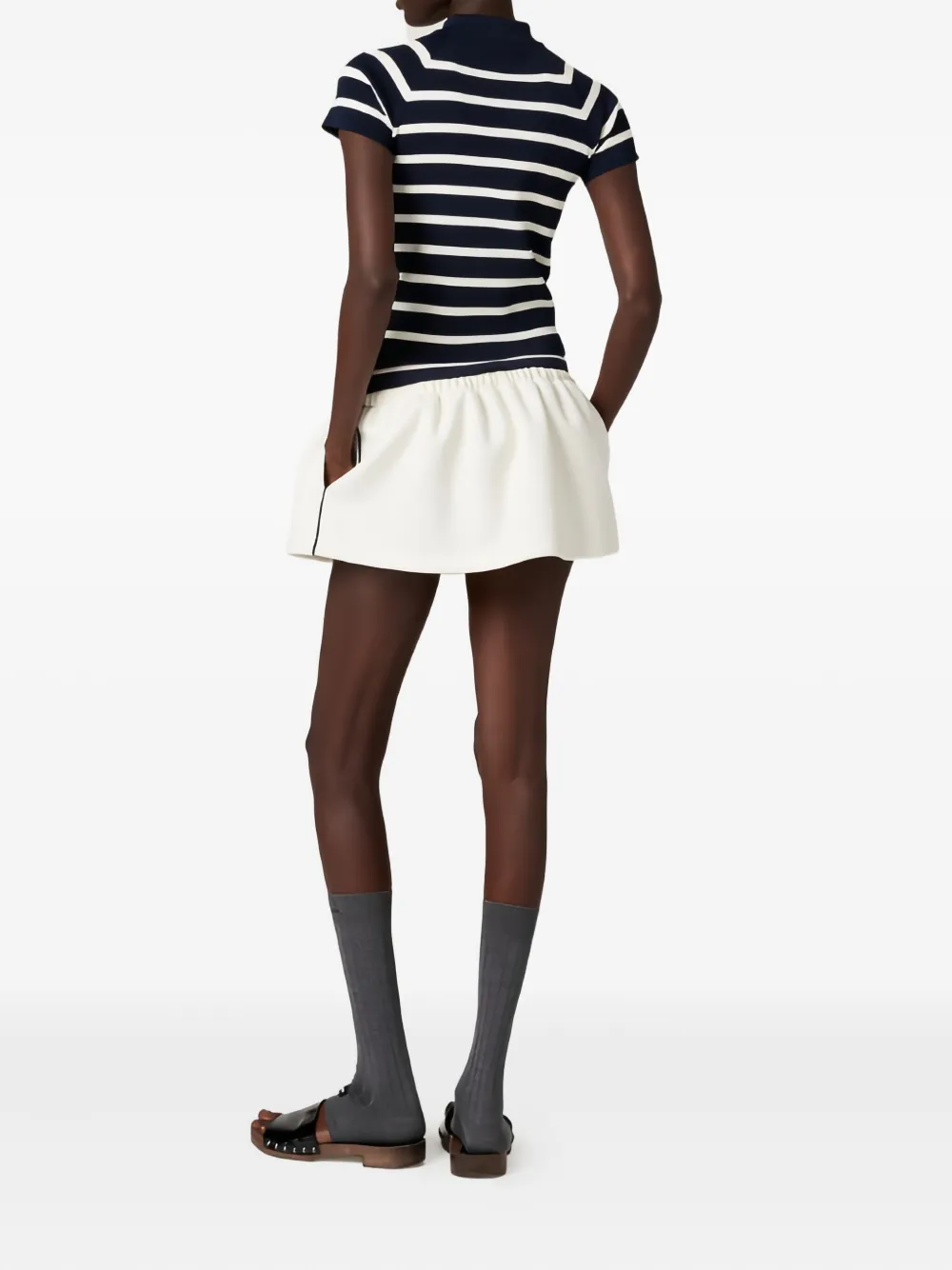 Miu Gestreept T-shirt Blauw