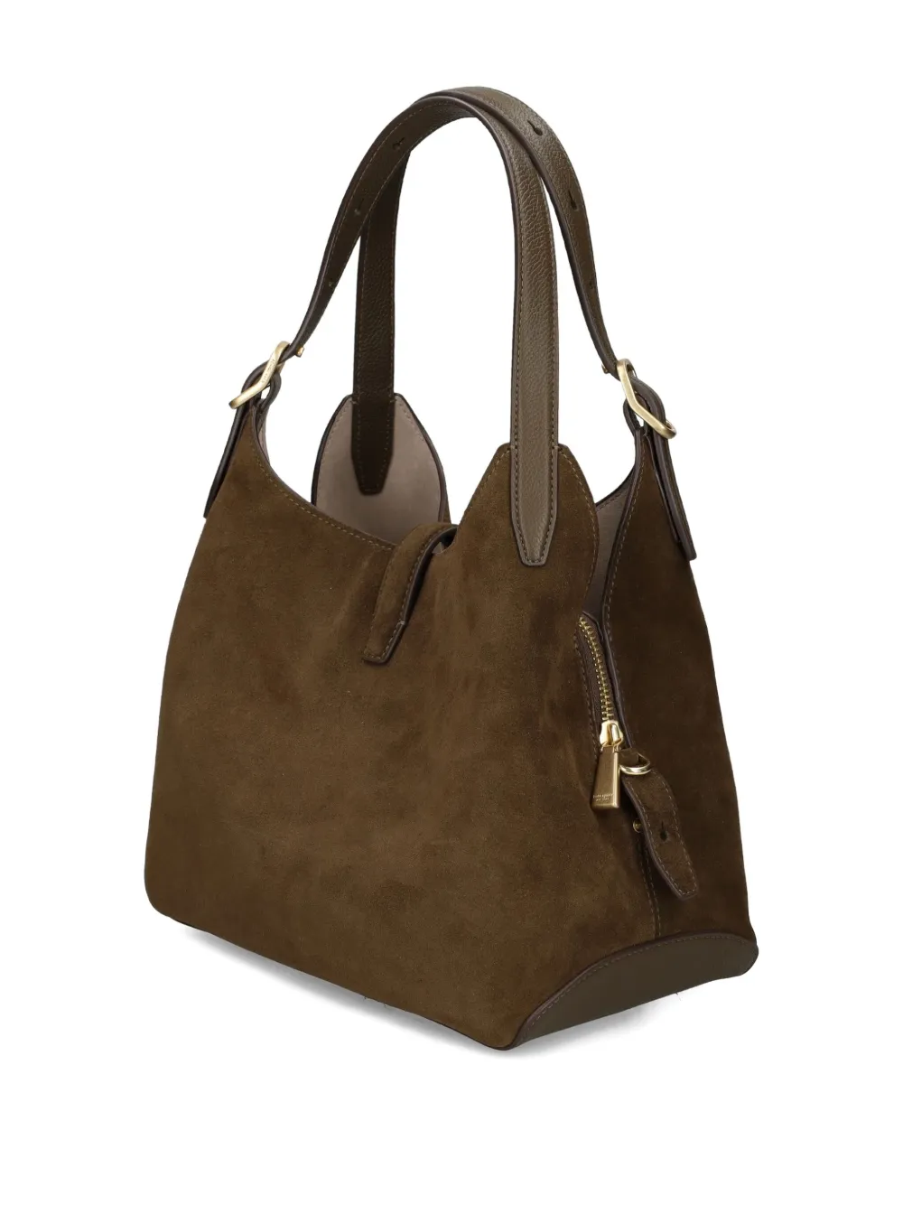 Kate Spade New York Deco Pebble Leather And Suede Shoulder Bag In Brown