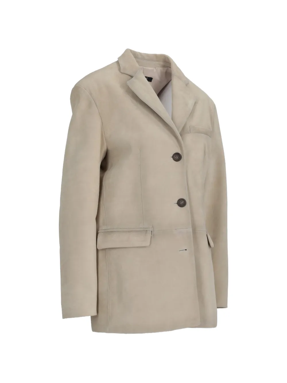  La Rose Button Suede Jacket - Neutrals 
