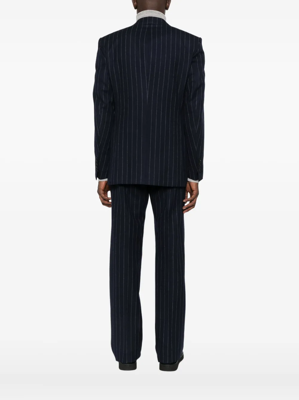 Tom Ford Pinstripe Wool Jacket In Blue