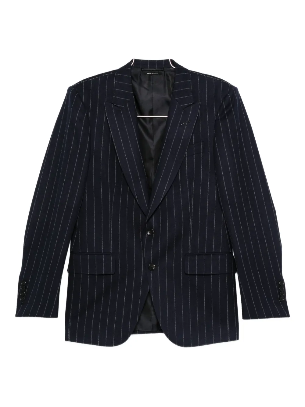 Tom Ford Pinstripe Wool Jacket In Blue