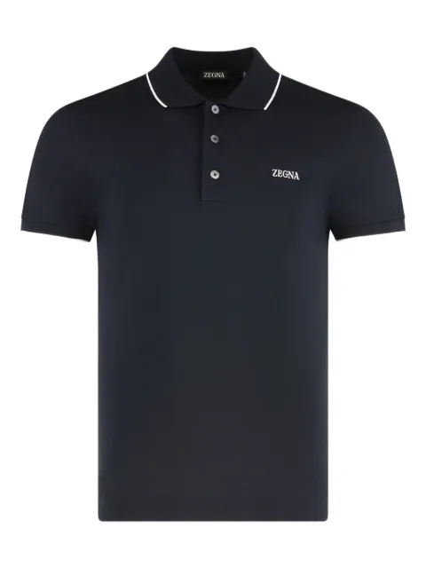 Zegna contrast-trim cotton pollo shirt 