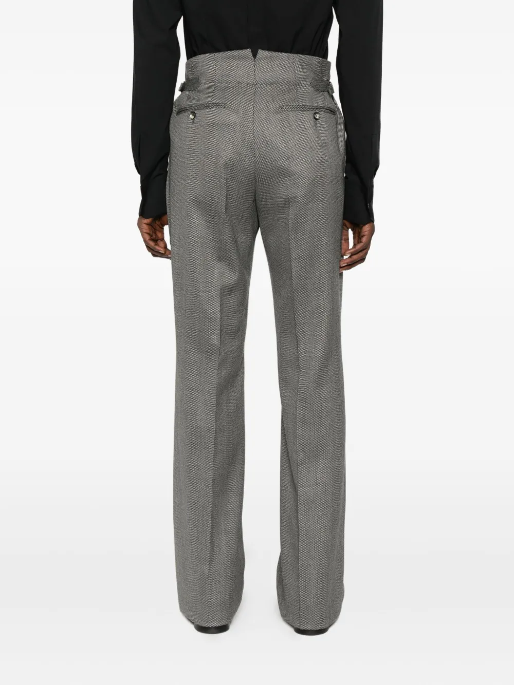 Tom Ford Tailored Wool Trousers In Gray