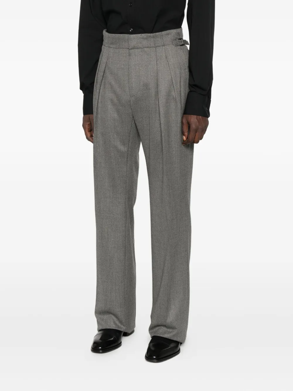 Tom Ford Tailored Wool Trousers In Gray