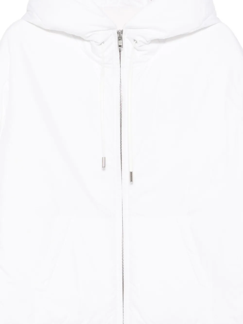 Liska Hooded Zip-front Coat In White