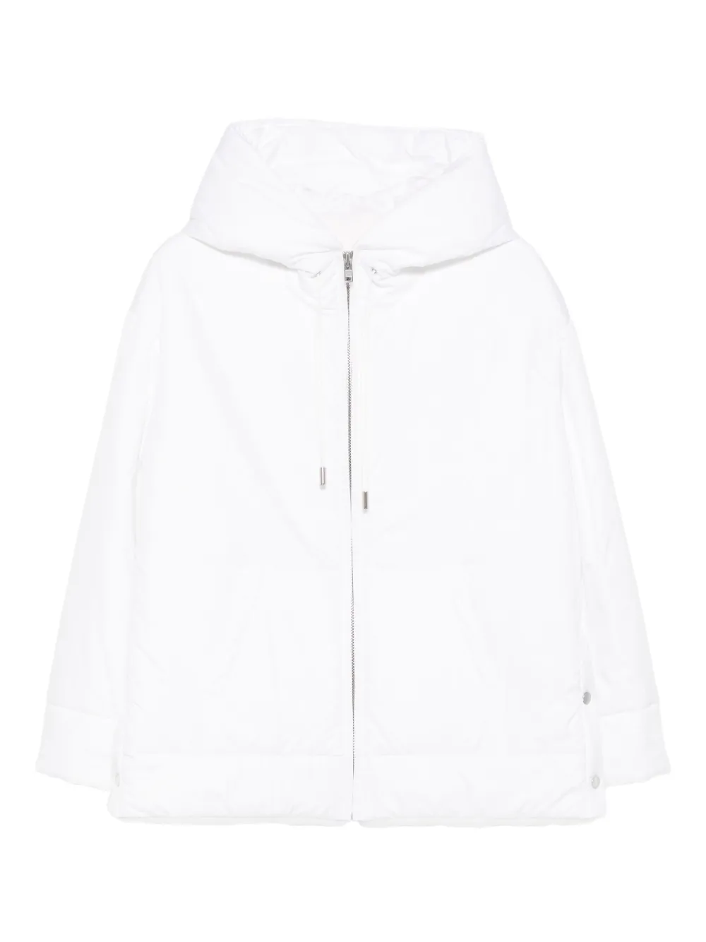 Liska Hooded Zip-front Coat In White