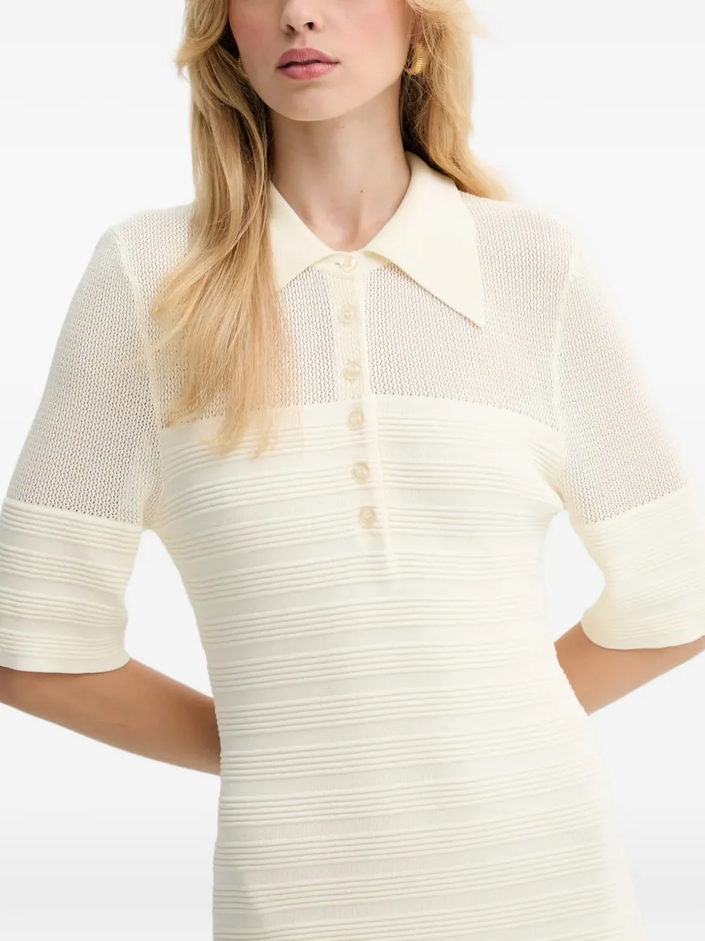 Gestuz Mini-jurk met polokraag Beige