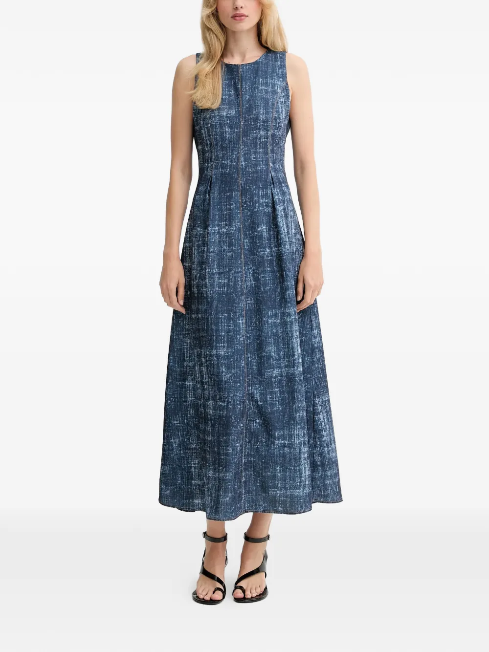 Gestuz topstitched midi dress - Blu